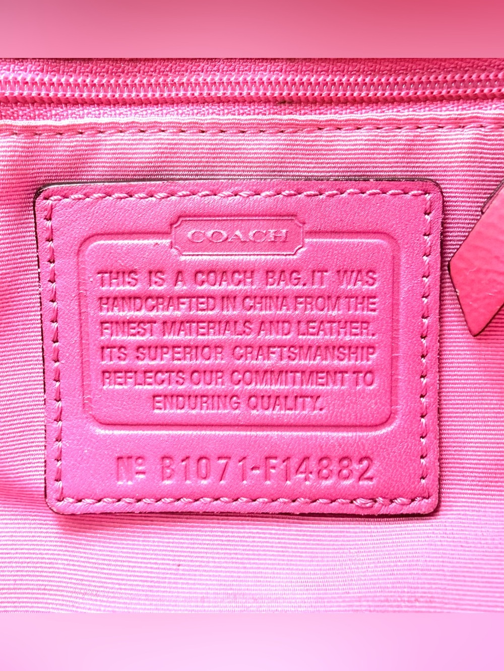 Coach F14882 Poppy Daisy Floral Multicolor Canvas Small Shoulder Bag Pink Trim - Picture 9 of 12